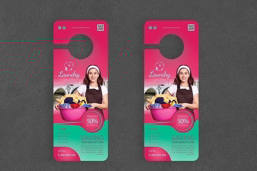 Laundry EPS Printable Door Hanger Template 