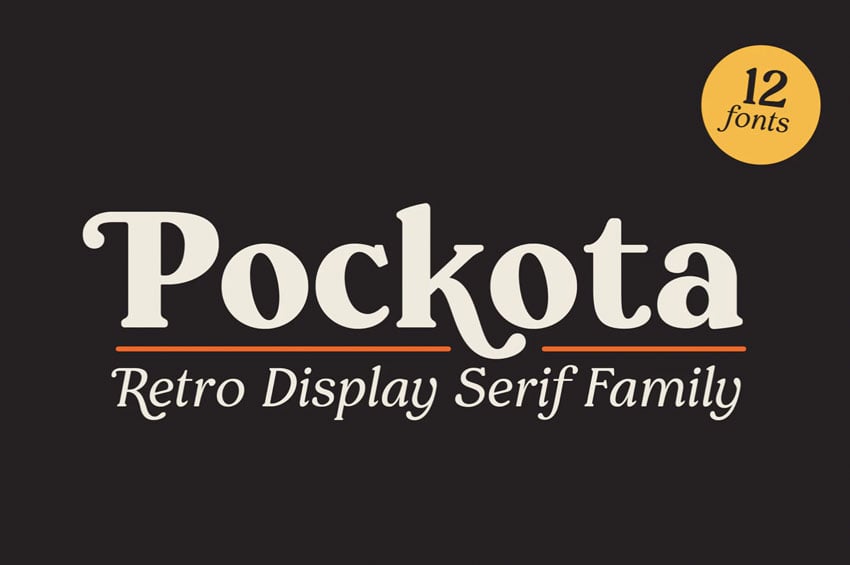 Pockota Retro Display Serif Family