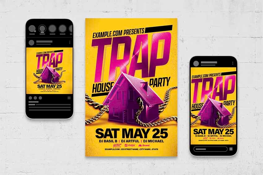 Trap House Party Flyer Template