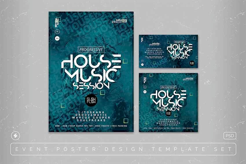 Progressive House Party Poster and Flyer