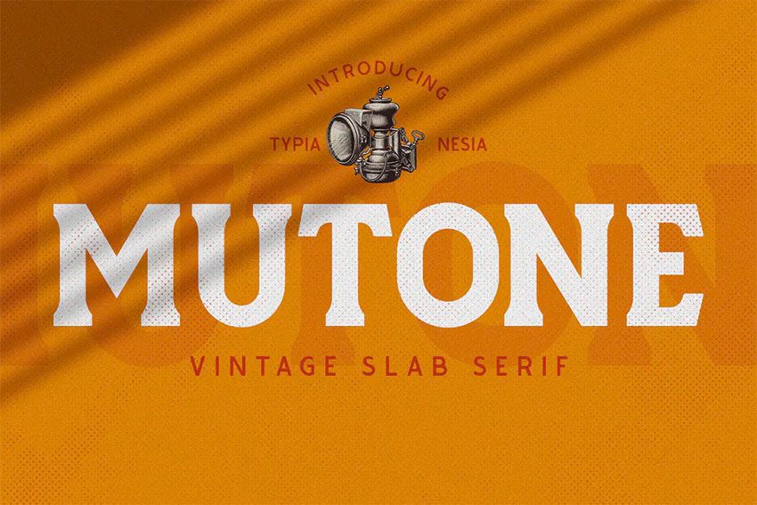 Mutone: Bold Serif Print Font