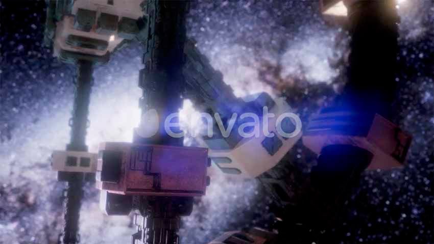 Space Ship and Milky Way Stars