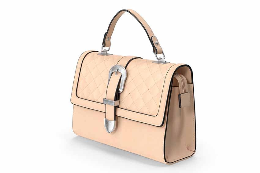 3D Rendering Cream Handbag