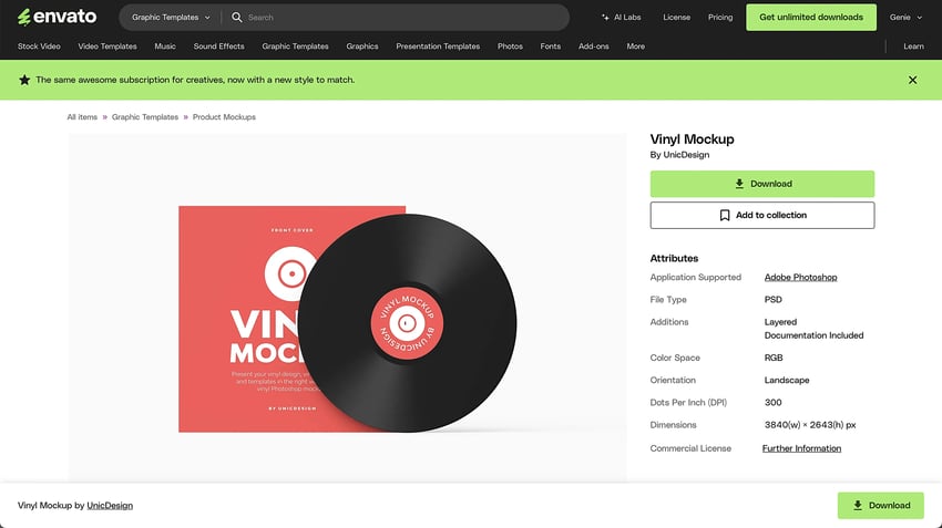 Vinyl or CD album cover mockup 