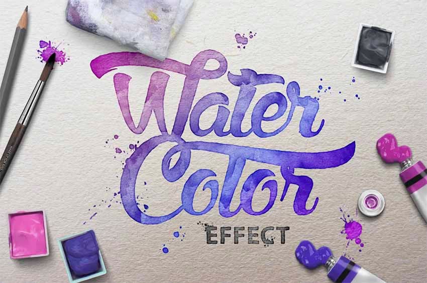 Watercolor Text Effect Photoshop