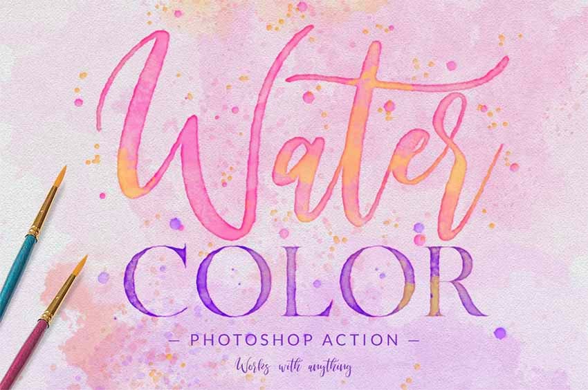 Watercolor Text Effect Photoshop