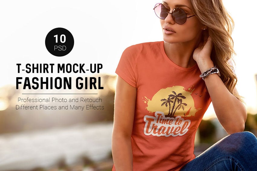 T-Shirt Mock-Up Fashion Girl