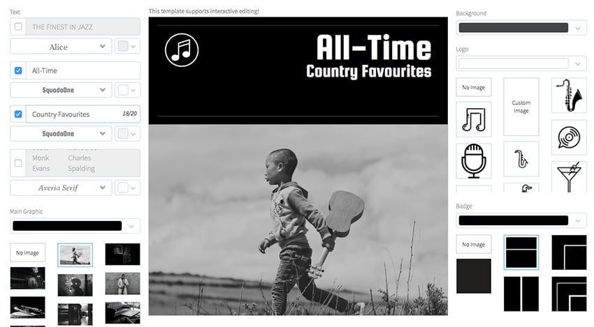 Jazz Album Cover Maker with Black and White Images