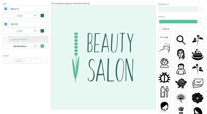 Beauty Salon Logo Maker with Floral Theme