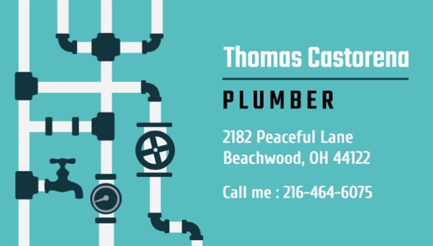Business Card Generator for Plumbers