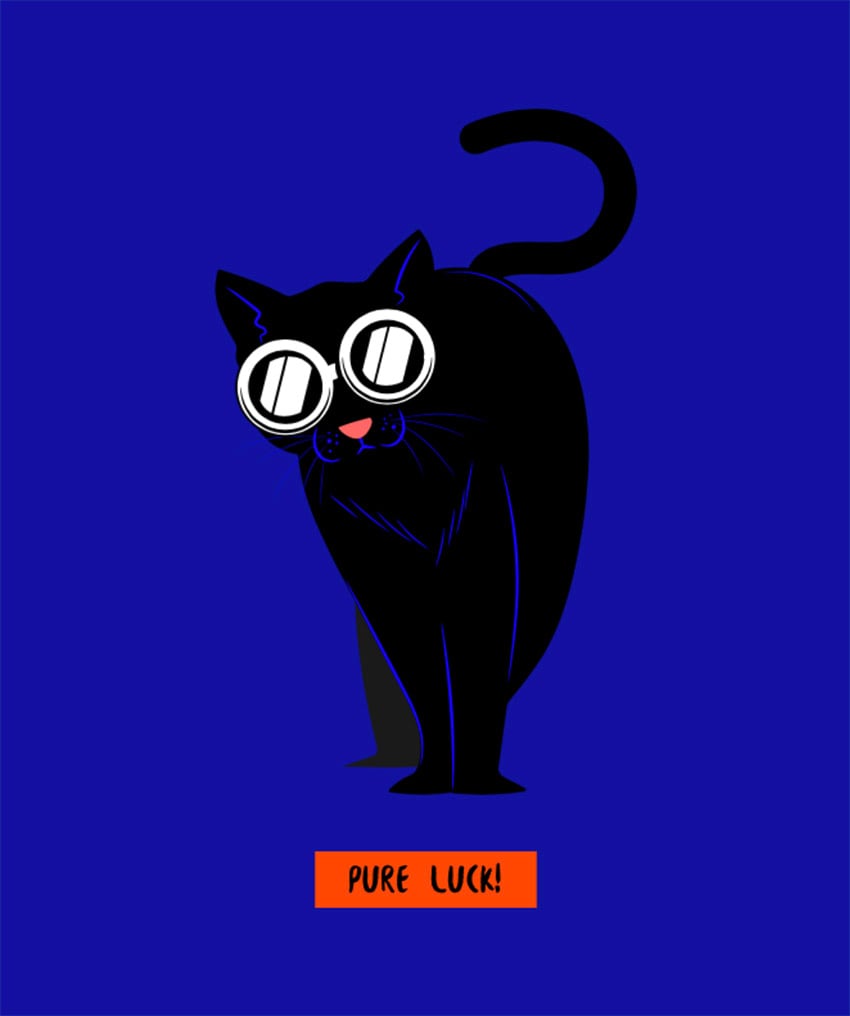 Pure Luck T-Shirt Design Creator for Cat Lovers