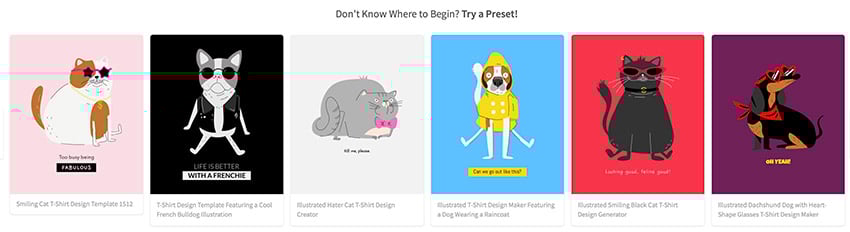 Check out the set of presets found under every design