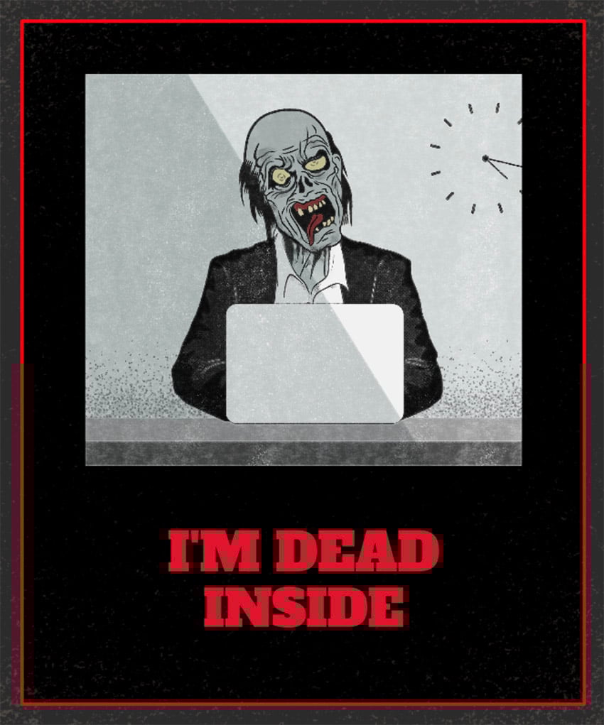 T-Shirt Design Template Featuring a Zombie Executive