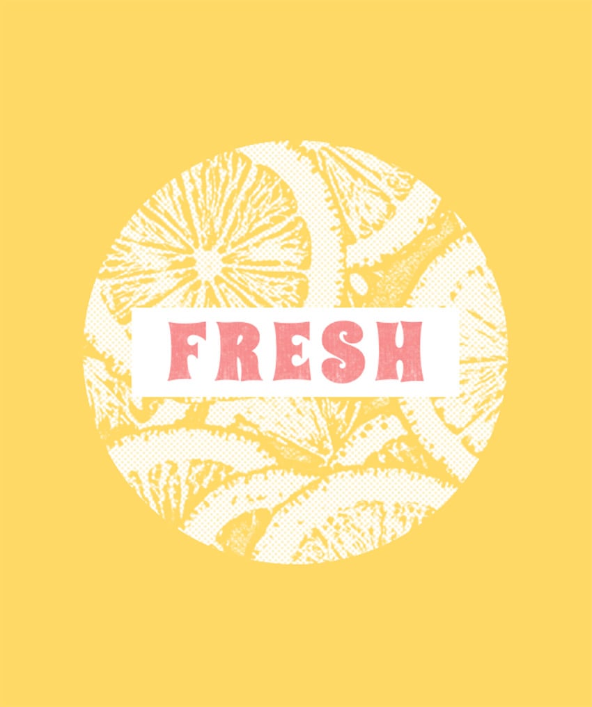 T-Shirt Design Template with Fruit Images