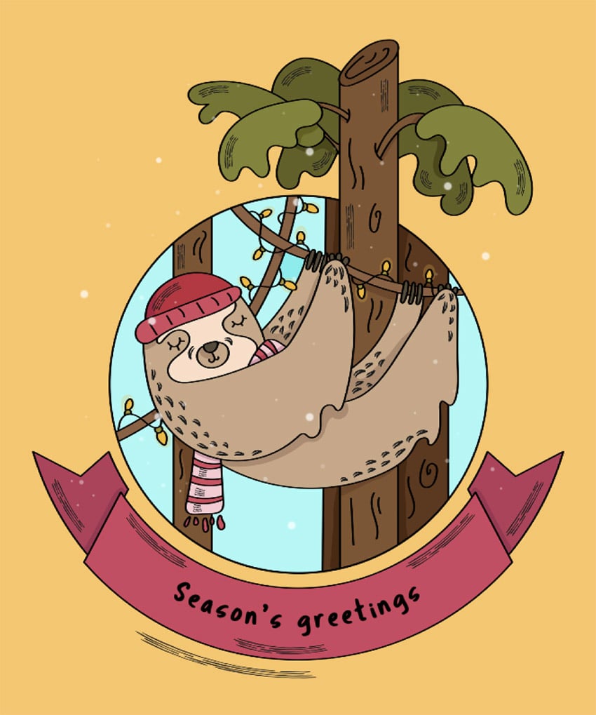 Christmas Tee Design Creator with Sloths
