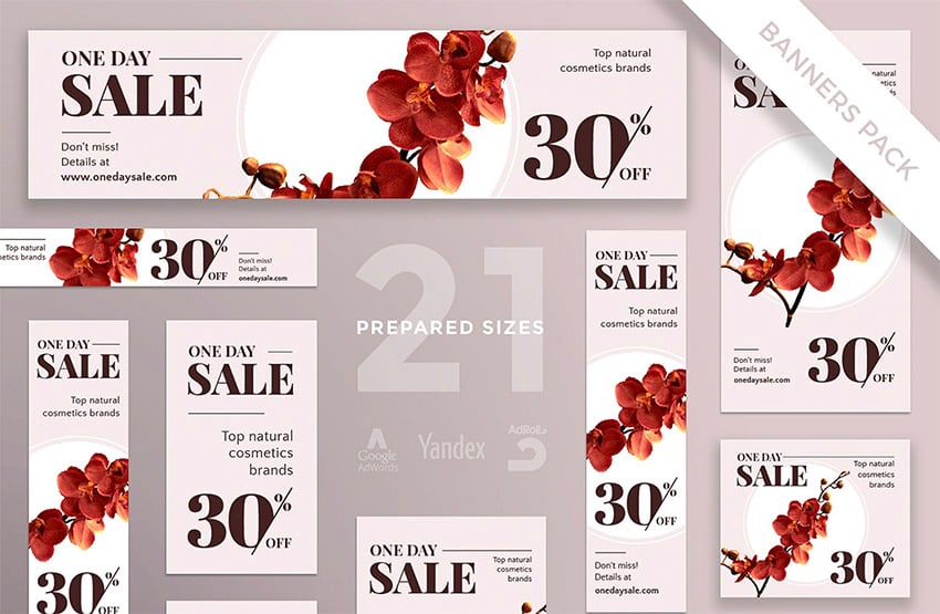 Cosmetics Sales Banner Pack Template