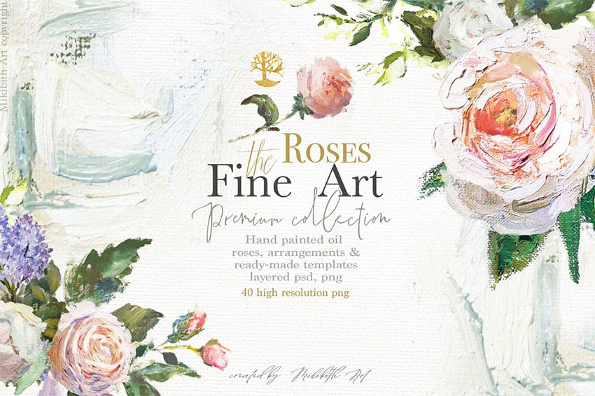 Oil painted Fine Art Roses Collection
