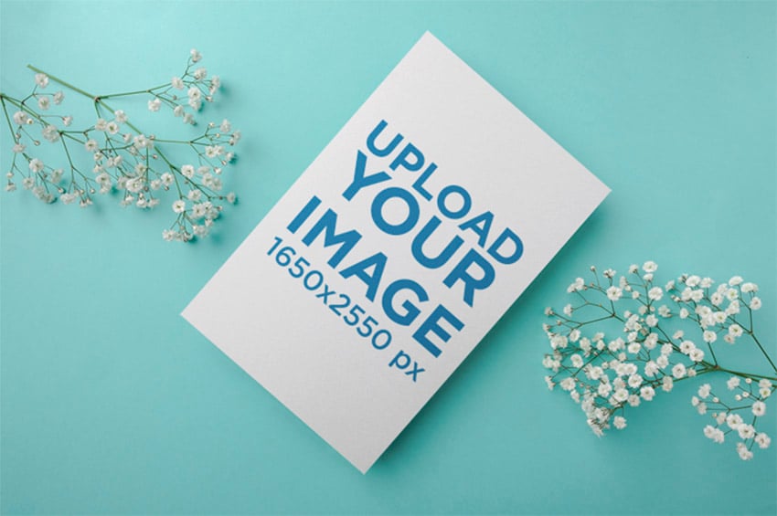 Flyer Mockup With Flowers