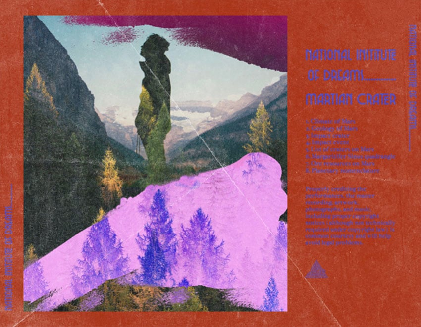 Cover CD Back Featuring a Vintage Collage for a Folk Musician