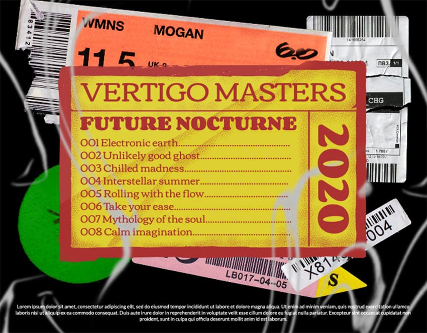 Album Cover CD Back Featuring Colorful Stickers and Labels