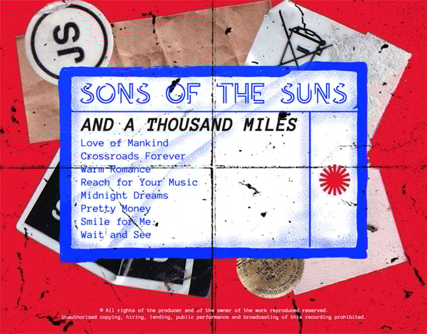 Album Back Cover Maker with Grunge Texture and Labels