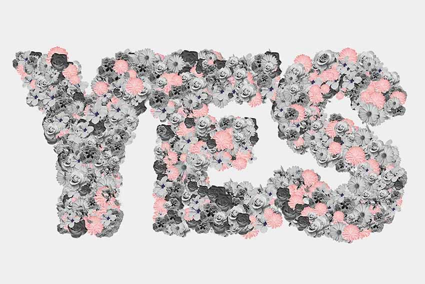 Yes Floral Lettering
