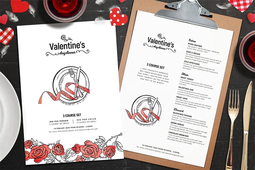 Valentine's Menu Template 