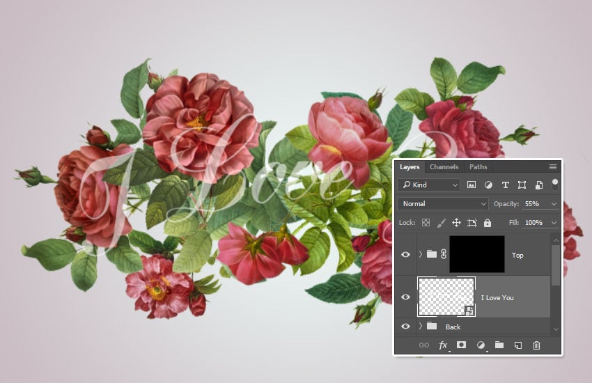 Change the Text Layer Opacity