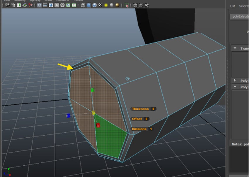 Extrude the selected faces