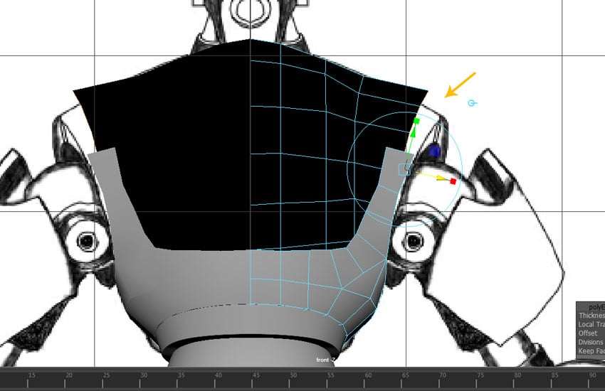 Extrude the indicated edge loop 