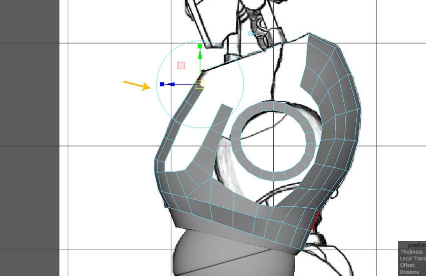 Jump in the side view and keep extruding the selected edges