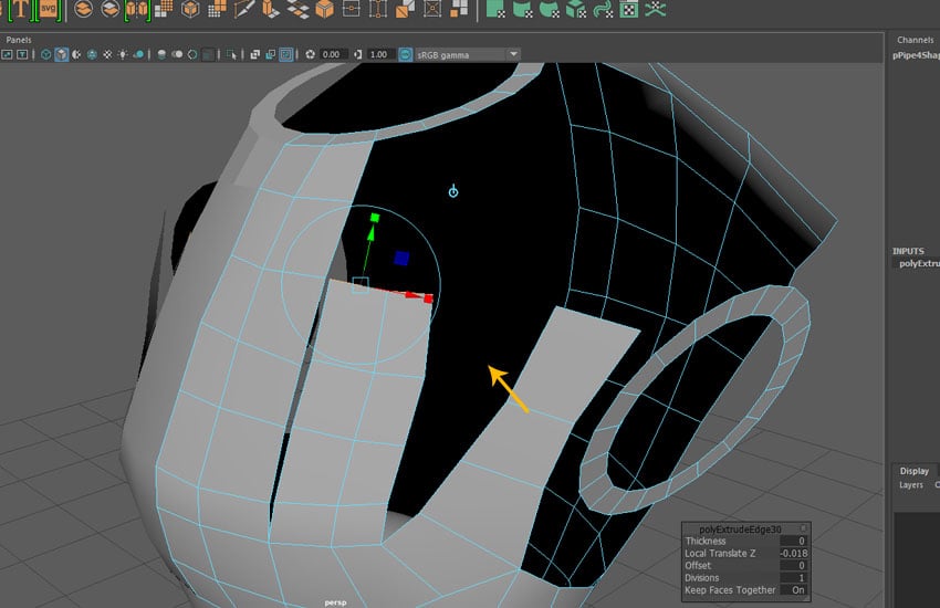 Continue extruding the edges