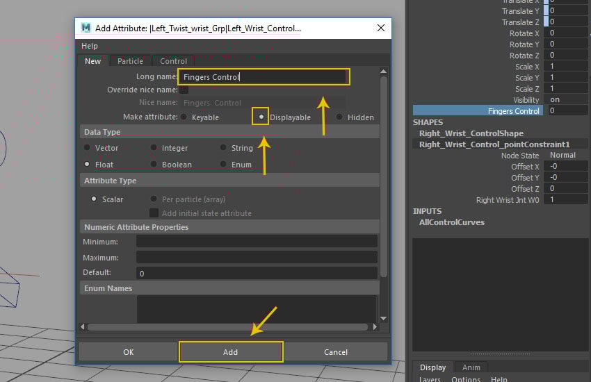 Add Attribute window