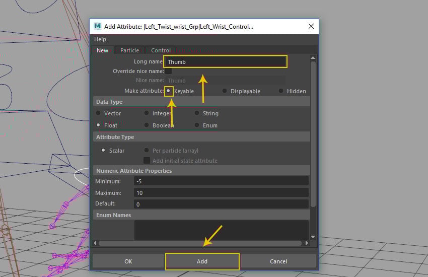 Add Attribute window