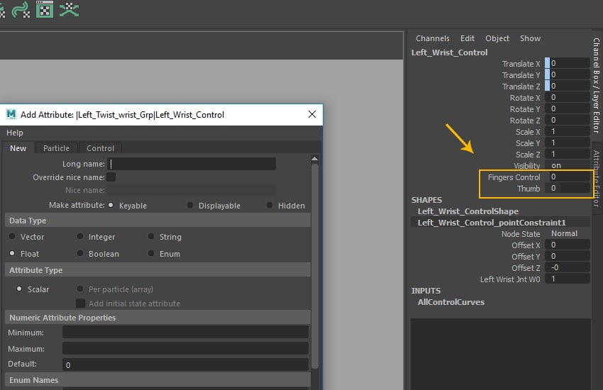 Two types of custom attributes