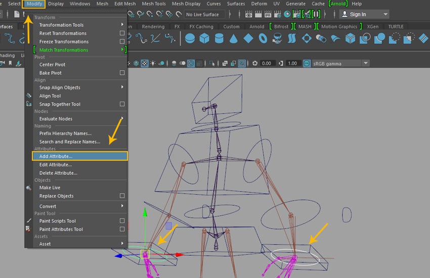 Modify  Add Attributes option