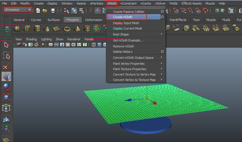 nMesh  Create nCloth