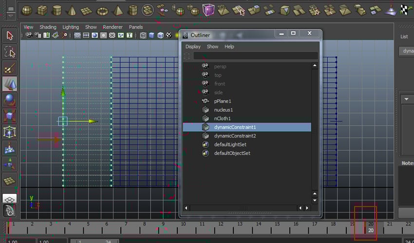 Move 20 frames ahead on the timeline