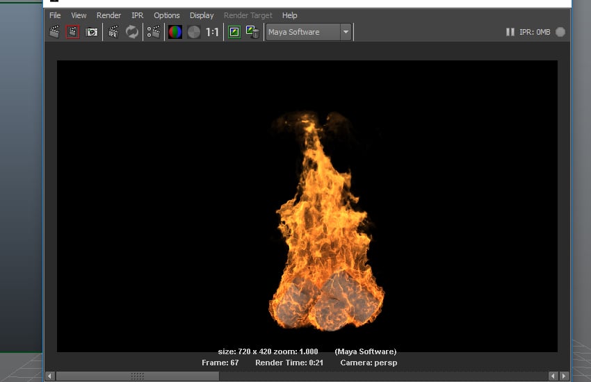 Fire simulation animation