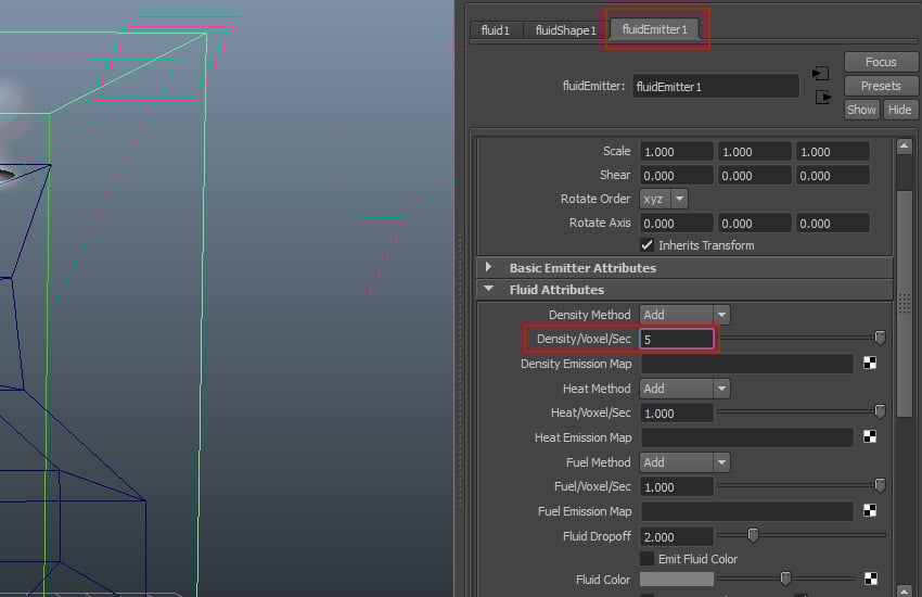fluidEmitter1 attribute