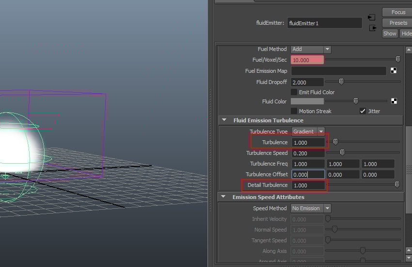 Fluid Emission Turbulence
