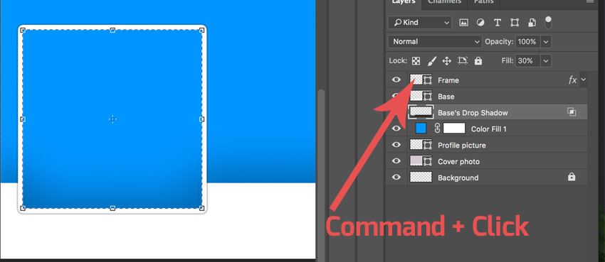 Make selection of the frame