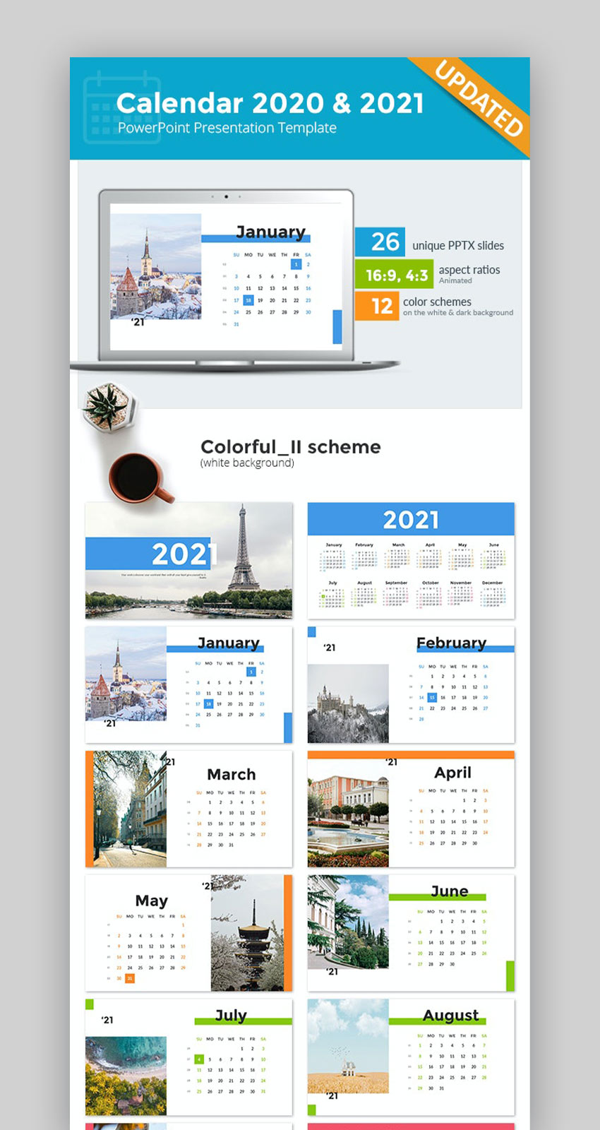 Calendar 2021 and 2020 PowerPoint Presentation Template