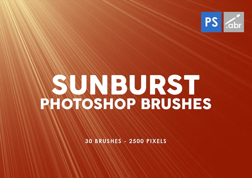 30 Sunburst Photoshop Stamp Brushes