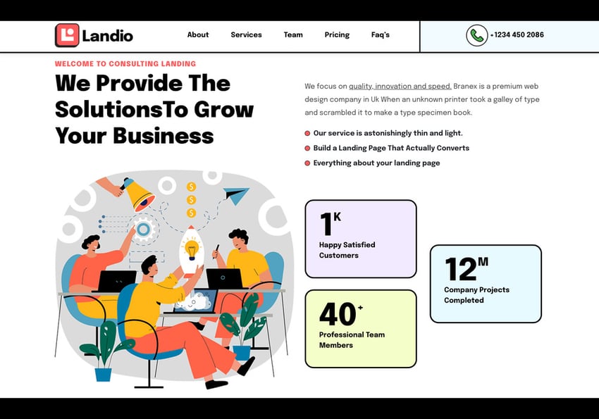 Landio - Creative Startup HTML Landing Page