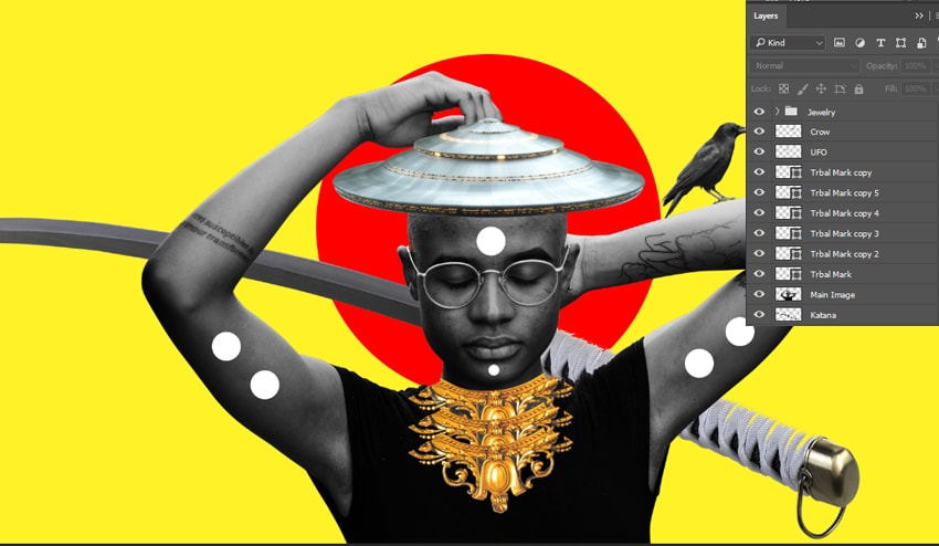 Adding tribal marks on the models arms