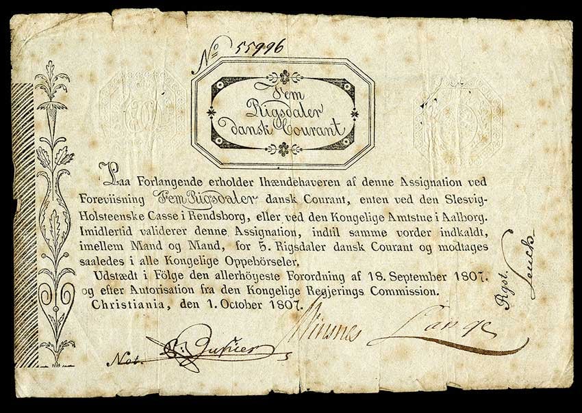 A note featuring a left-leaning oblique type, 1807.