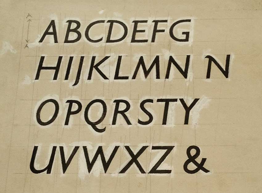 Gill Sans italic capitals.
