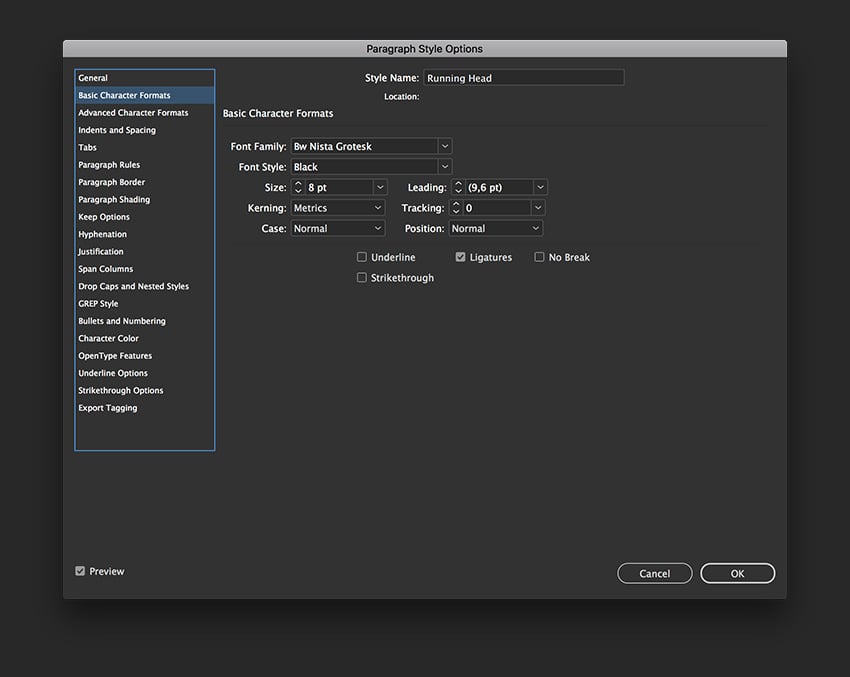 add paragraph styles