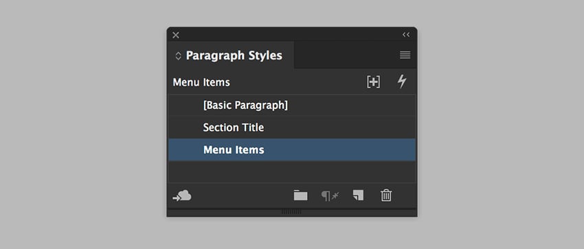 add a menu items style